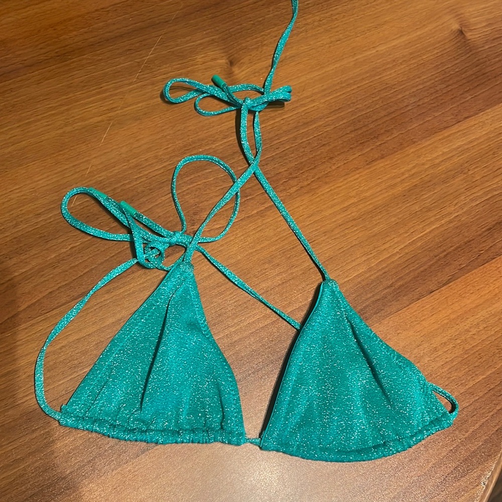 Jade Sparkle Triangl Bikini Top